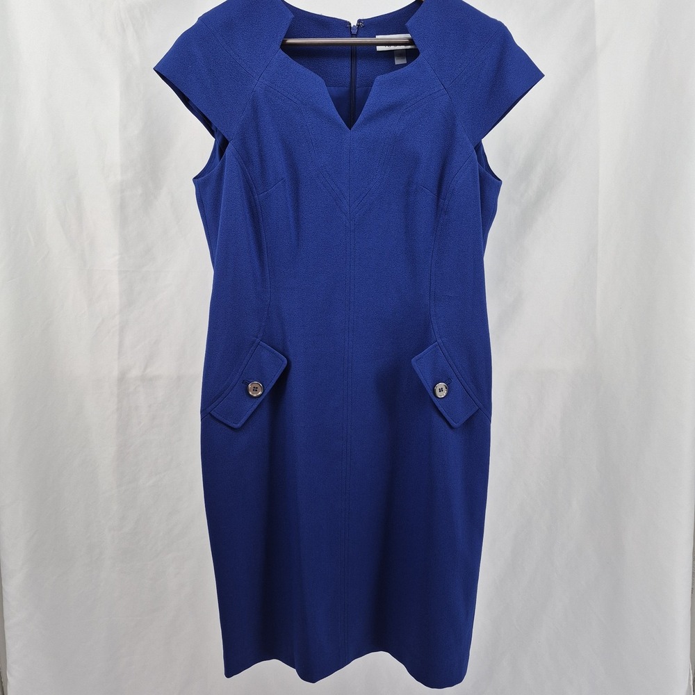 KASPER Sleeveless Dress Women's Size 10 Royal Blue Modern Retro‎ Cocktail